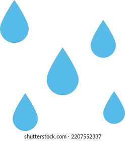 Icono de caída de agua colocado al azar, fondo de lluvia