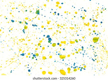 Randomly scattered colorful splashes on a white background vector
