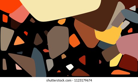 Randomly scattered geometric shapes of different sizes, colors. Creative background consisting of randomly arranged elements. Colorful geometrical backdrop. Abstract dynamic composition