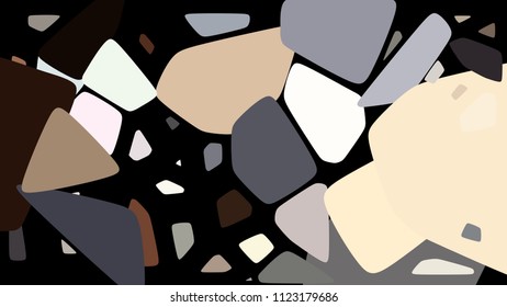 Randomly scattered geometric shapes of different sizes, colors. Creative background consisting of randomly arranged elements. Colorful geometrical backdrop. Abstract dynamic composition