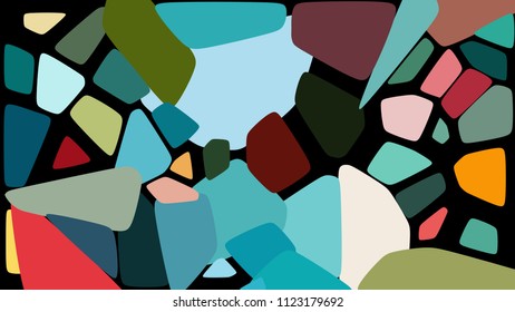 Randomly scattered geometric shapes of different sizes, colors. Creative background consisting of randomly arranged elements. Colorful geometrical backdrop. Abstract dynamic composition