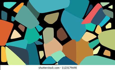 Randomly scattered geometric shapes of different sizes, colors. Creative background consisting of randomly arranged elements. Colorful geometrical backdrop. Abstract dynamic composition