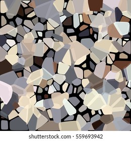 Randomly scattered geometric shapes of different sizes, colors and transparency. Abstract background consisting of randomly arranged elements