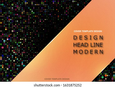 Randomly scattered small circles on a black background. Different size, bright colors. Place for text. Template for the design of banners, business cards, flyers. Vector illustration