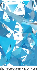 Randomly scattered triangles of different sizes, colors and transparency. Abstract geometric background