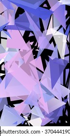 Randomly scattered triangles of different sizes, colors and transparency. Abstract geometric background