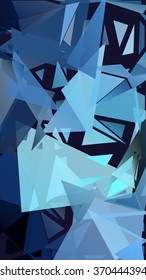 Zufällig verstreute Dreiecke verschiedener Größen, Farben und Transparenz. Abstrakter geometrischer Hintergrund