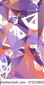 Randomly scattered triangles of different sizes, colors and transparency. Abstract geometric background