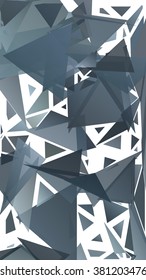 Randomly scattered triangles of different sizes, colors and transparency. Abstract geometric background