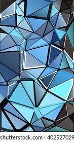 Randomly scattered triangles of different sizes, colors and transparency. Abstract geometric background