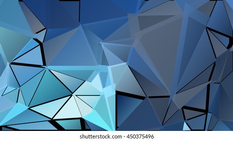 Randomly scattered triangles of different sizes, colors and transparency. Abstract geometric background