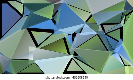 Randomly scattered triangles of different sizes, colors and transparency. Abstract geometric background