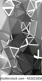 Randomly scattered triangles of different sizes, colors and transparency. Abstract geometric background