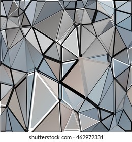 Randomly scattered triangles of different sizes, colors and transparency. Abstract geometric background