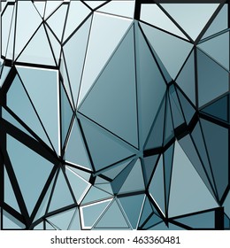 Randomly scattered triangles of different sizes, colors and transparency. Abstract geometric background