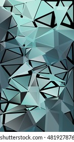 Randomly scattered triangles of different sizes, colors and transparency. Abstract geometric background