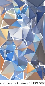 Randomly scattered triangles of different sizes, colors and transparency. Abstract geometric background