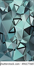 Randomly scattered triangles of different sizes, colors and transparency. Abstract geometric background in low poly style