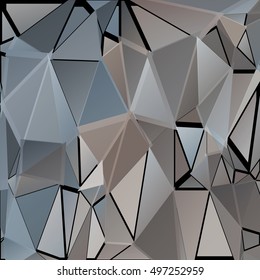 Randomly scattered triangles of different sizes, colors and transparency. Abstract geometric background