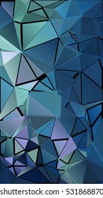 Randomly scattered triangles of different sizes, colors and transparency. Abstract geometric background