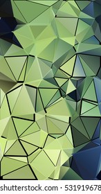 Randomly scattered triangles of different sizes, colors and transparency. Abstract geometric background