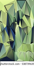 Randomly scattered triangles of different sizes, colors and transparency. Abstract geometric background