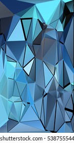 Randomly scattered triangles of different sizes, colors and transparency. Abstract geometric background