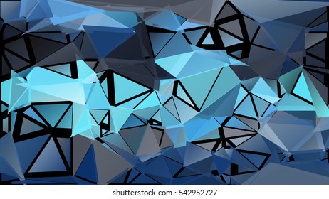 Randomly scattered triangles of different sizes, colors and transparency. Abstract geometric background