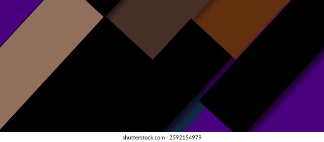 Randomly shifted black cube boxes blocks background wallpaper banner with copy space. vector
