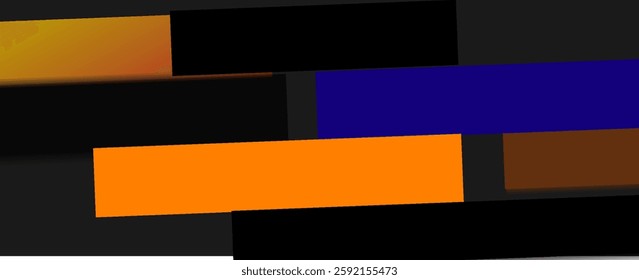 Randomly shifted yellow cube boxes blocks background wallpaper banner with copy space. vector