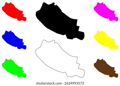Ranebennuru city (Republic of India, State of Karnataka) map vector illustration, scribble sketch Ranibennur map