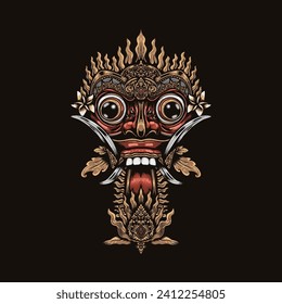 Rangda bali culture Illustration by engrave studio