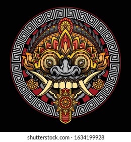 rangda mask vector design, vector EPS 10
