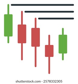 Range Breakout vector Candlestick Chart concept icon or symbol