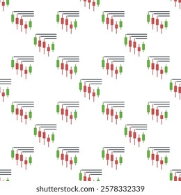 Range Breakout vector Candlestick Chart concept seamless pattern