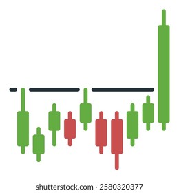 Range Breakout vector Candlestick Chart concept icon or symbol