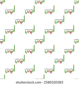 Range Breakout vector Candlestick Chart concept seamless pattern