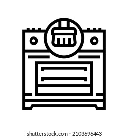 range cooker cleaning line icon vector. range cooker cleaning sign. isolated contour symbol black illustration