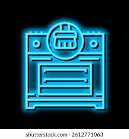 range cooker cleaning neon light sign vector. range cooker cleaning illustration
