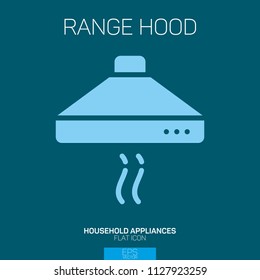 Range Hood flat icon on blue