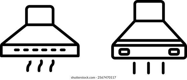 "Range Hood Icon Representing Kitchen Ventilation, Air Quality, and Cooking Efficiency in Simple Design"