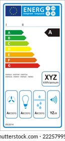 Range hood new energy rating graph label in vector.