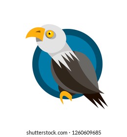 Range of icon design with the American eagle, rendered in flat style