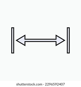 Range Icon. Measurement, Distance Symbol.