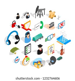 Range icons set. Isometric set of 25 range vector icons for web isolated on white background