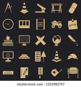 Range icons set. Simple set of 25 range vector icons for web for any design