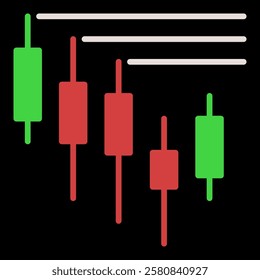 Range or Levels Breakout vector Candlestick Chart concept colored icon or design element