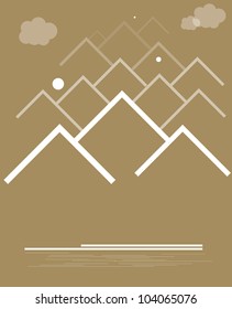 range of mountains with clouds vector format background eps10
