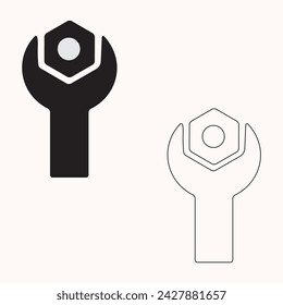 Range nut-bolt vector icon eps