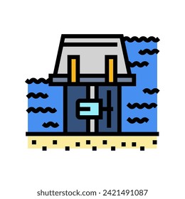 range systems barrages tidal color icon vector. range systems barrages tidal sign. isolated symbol illustration
